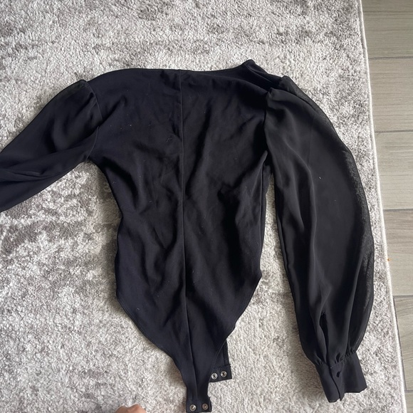 Black Deep V Bodysuit - Picture 8 of 8